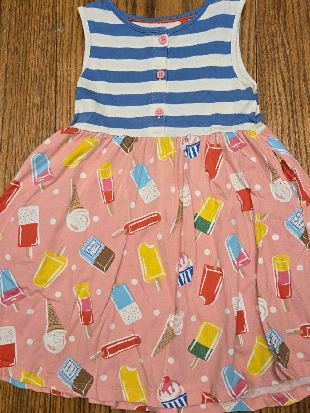 Mini Boden Summer Ice Cream Tank Tunic / Top / Dress Pockets - Size Girls 6-7
